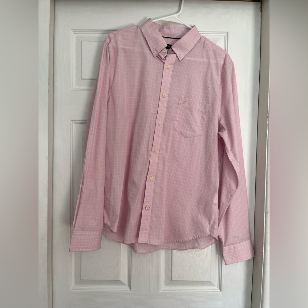 Nautica Pink Casual Button Down Shirt